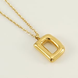 1 Piece Simple Series Simple Letter D Stainless Steel  Gold Color Women's Pendant Necklaces h5 